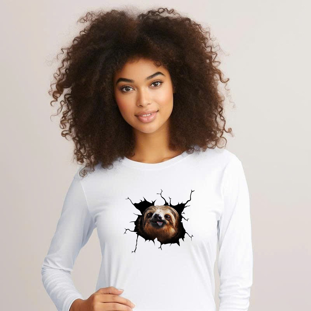 Sloth Came Out Shirt Sloth Long Sleeve Shirt Cute Graphic Unisex Gift For Brothers Idea - Image 5