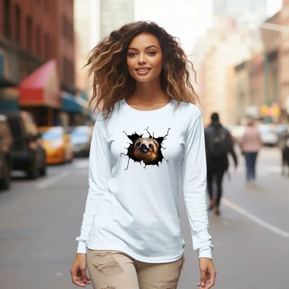 Sloth Came Out Shirt Sloth Long Sleeve Shirt Cute Graphic Unisex Gift For Brothers Idea - Image 4